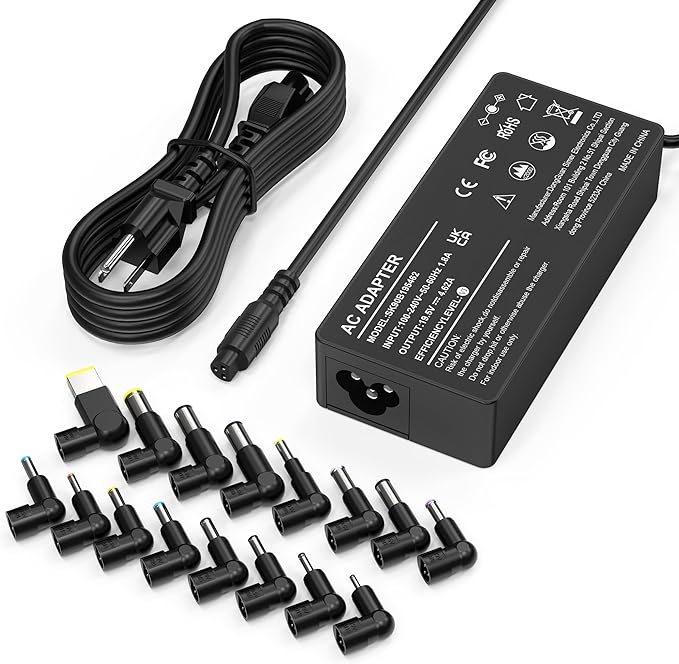 Universal AC Adapter 90W Laptop Charger Compatible with Lenovo HP Dell ASUS Acer Samsung Gateway Notebook Ultrabook Chromebook Pavilion EliteBook Inspiron Latitude ThinkPad and More with 16 Tips