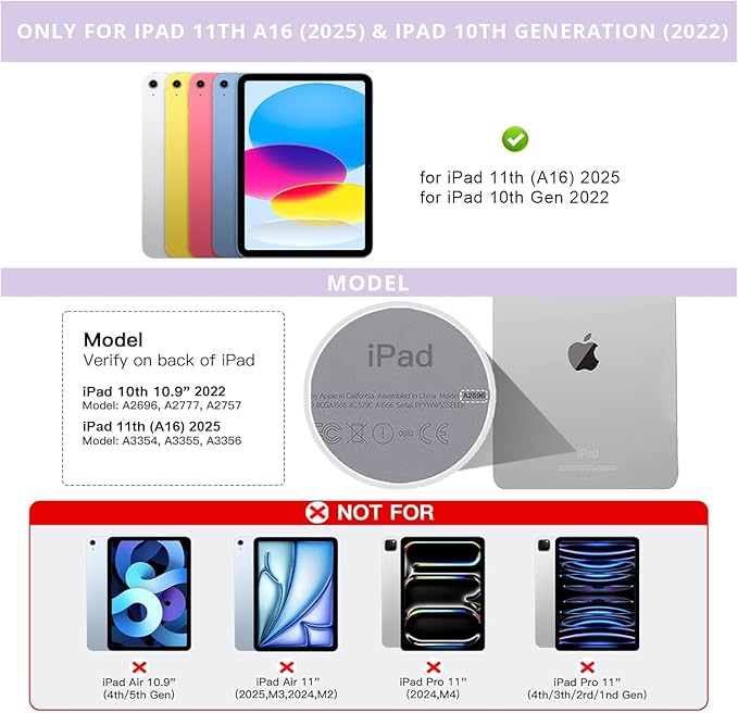 for iPad 11th(A16, 2025)/10th Generation Case with Keyboard, Magic Keyboard 2022, Springy Backlit Keys, Stain-Resistant Surface, Multi-Touch Trackpad,Purple