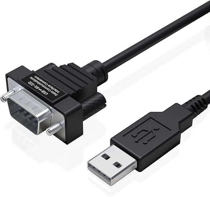 Gearmo® Ultra Compact 8 Inch USB to Serial Cable - Windows/Mac/Linux, 64-bit Compatible RS232 DB9 Adapter with FTDI Chipset