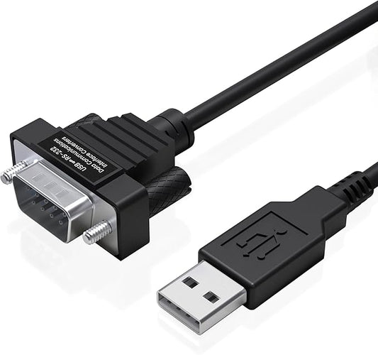 Gearmo® Ultra Compact 8 Inch USB to Serial Cable - Windows/Mac/Linux, 64-bit Compatible RS232 DB9 Adapter with FTDI Chipset