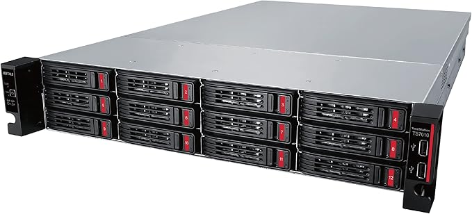 BUFFALO TeraStation 71210RH 12-Bay Enterprise Rackmount NAS 144TB (12x12TB) with HDD Hard Drives Included 10GbE RAID iSCSI Network Storage File Server