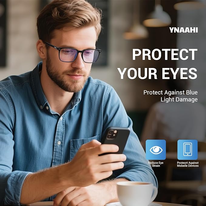 Blue Light Glasses for Men Women, 99% Blue Light Blocker, UV Protection. Ideal for Computer Use, Gaming, Reading.