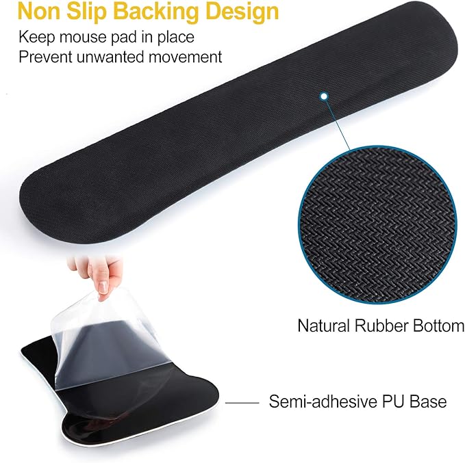 ToLuLu Keyboard Mouse Pad Wrist Rest Set, Gel Ergonomic Mouse Pads for Computer Laptop Office Home, Comfortable Mousepad Keyboard Wrist Support Memory Foam for Easy Typing Pain Relief, Nice Sunflower