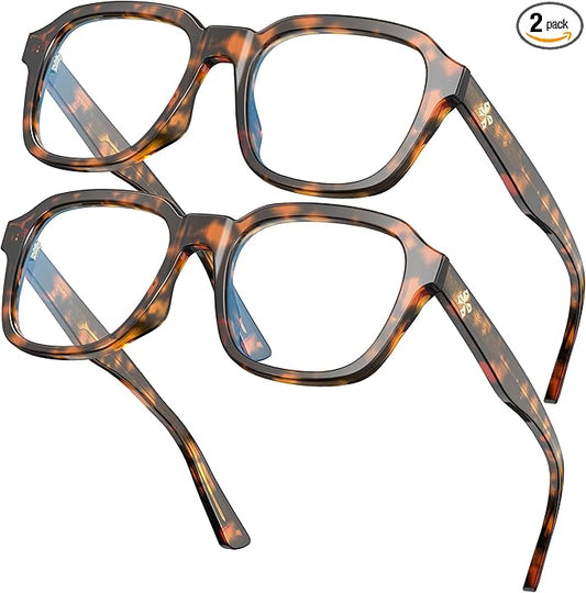 VISOONE Oversized Square Blue Light Blocking Glasses Fashion Computer Eyewear for Women and Men BENNETT