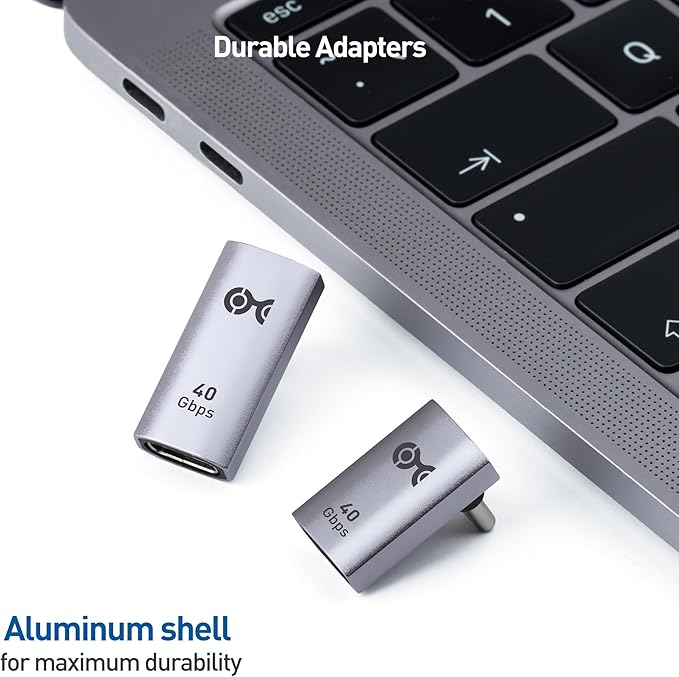 Cable Matters Combo-Pack 40Gbps Vertical Right Angle USB-C Adapter Kit, Up to [4K@240Hz Video, 240W Charging, 40Gbps] 90 Degree USB C Adapter, Compatible with Thunderbolt 4, iPhone 16, Steam Deck