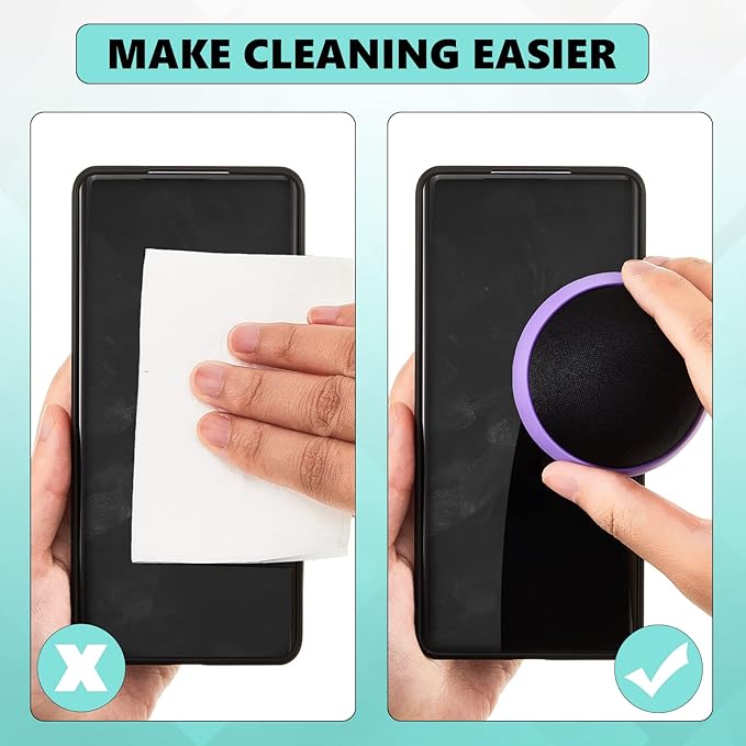 Suclain 4 Pack Touch Screen Cleaner Balls Phone Cleaning Ball Microfiber Touch Car Screen Glass Cleaner for Easter Computer Laptop Phone Monitor(Black, Blue, Rose Red, Purple)