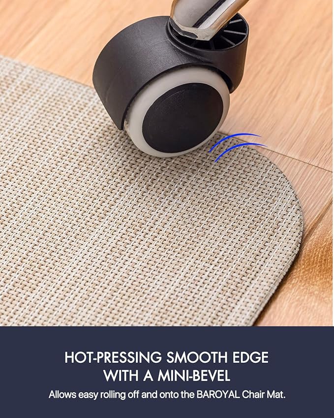 Office Chair Mat for Hardwood Floor Under Desk Computer Rolling Chair Mat for Wood/Tile Floor Non-Slip Heavy Duty Desk Rug PVC Plastic Hard Floor Protector 45"x 53" (Parchment)