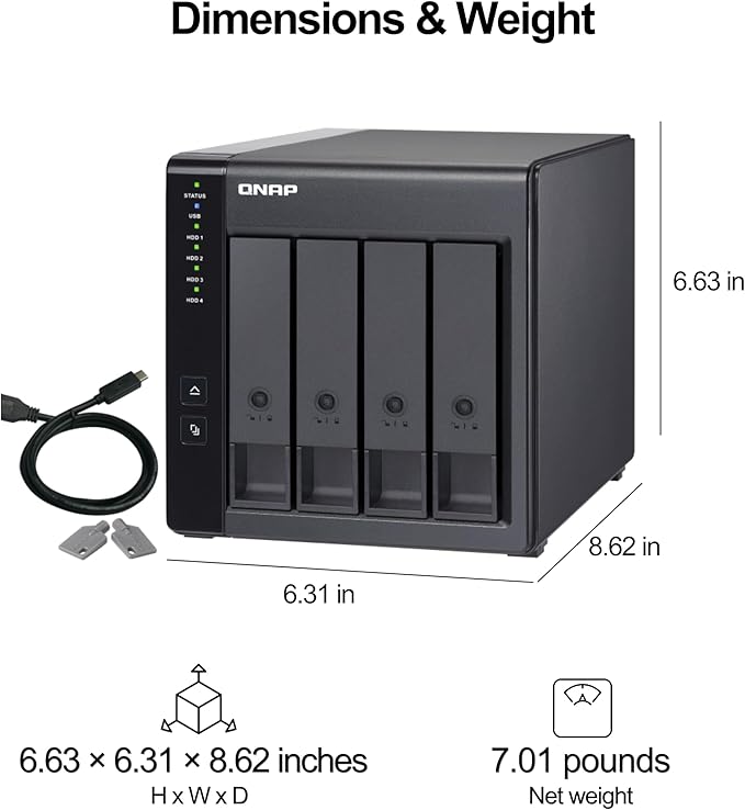 QNAP TR-004 4 Bay USB Type-C Direct Attached Storage (DAS) with hardware RAID (Diskless)