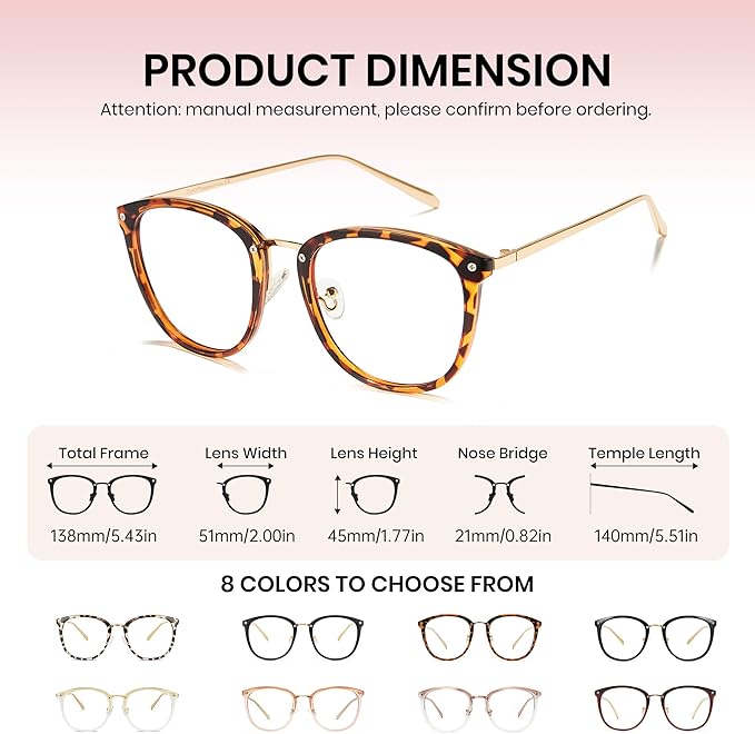 Cyxus Blue Light Glasses for Woman, Stylish Cat Eye Blue Light Blocking Computer Glasses for Working, Laptop and Screen Use
