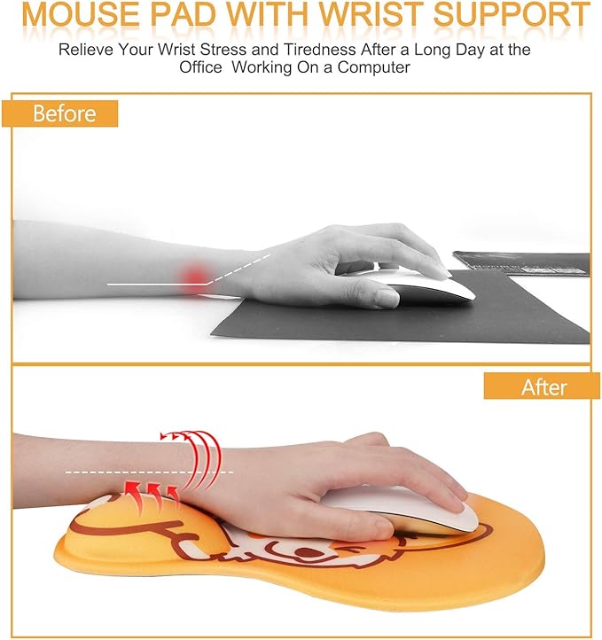 HAOCOO Wrist Rest, Cute Mouse Pad, Ergonomic Mouse Pad with Wrist Support,Non-Slip Base Corgi Butt Wrist Rest, Rest Easy-Typing for Gaming Office Computer Laptop Present(Yellow Cute Corgi)