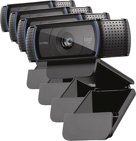Logitech C920x HD Pro PC Webcam,Full HD 1080p/30fps Video,Clear Audio,HD-Light Correction,Works with Microsoft Teams,Google Meet,Zoom,Nintendo Switch 2’s New GameChat Mode,Mac/Tablet-Black,(Pack of 4)