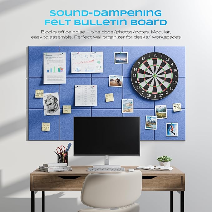 12 Pack Self-Adhesive Acoustic Panels, 12" X 12" X 0.4" High-Density Sound Proof Foam Panels for Walls, Soundproof Wall Panels for Home & Office (Light Blue)