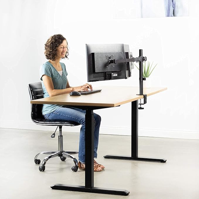 VIVO Single and Dual LCD Monitor Desk Mount Kit for Triple Screen Display, Heavy Duty Fully Adjustable, Fits 3 Screens up to 27 Inches (Bundle)