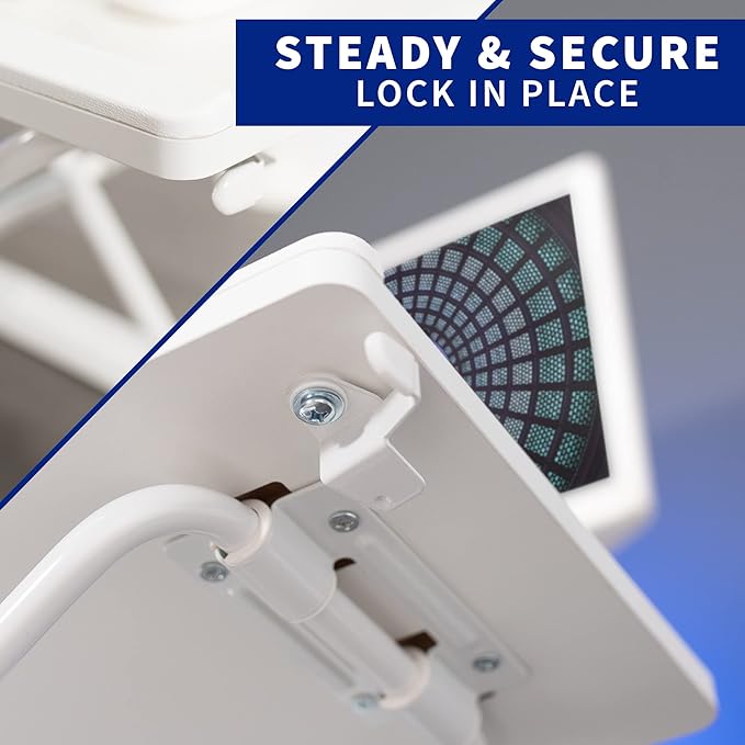 VIVO Single Top 27 inch Heavy-Duty Scissors Lift Keyboard and Mouse Riser, Designed for Ergonomic Sit Stand Workstations, White, DESK-V000PW
