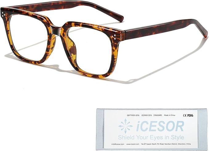Oversized Square Blue Light Glasses for Woman Men fashion Reduce Eyestrain Protection for TV/Computer/Gaming