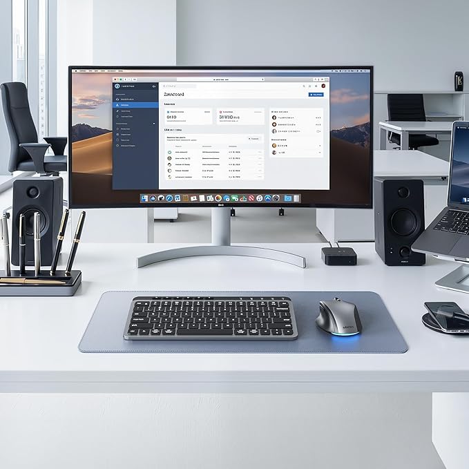 MEETION Wireless Bluetooth Keyboard and Mouse Combo, Rechargeable Slim Wireless Keyboard and Mouse, 3 Multi-Device Connection, Low-Profile Compact Keyboard, for PC Laptop Tablet iPad, Windows/Mac/iOS