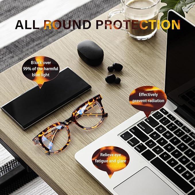 OPTOFENDY Oversized Blue Light Blocking Glasses for Women, Fashion Square Computer Eyeglasses