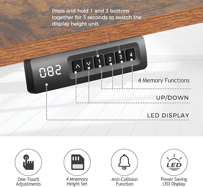 55 x 24 in Electric Standing Desk Adjustable Height, Sit Stand Home Office Rolling Computer Desk with 35 x16 in Mouse Pad, Wheels and Hooks，27''-46'' Lifting Range Stand up Desk(Brown)