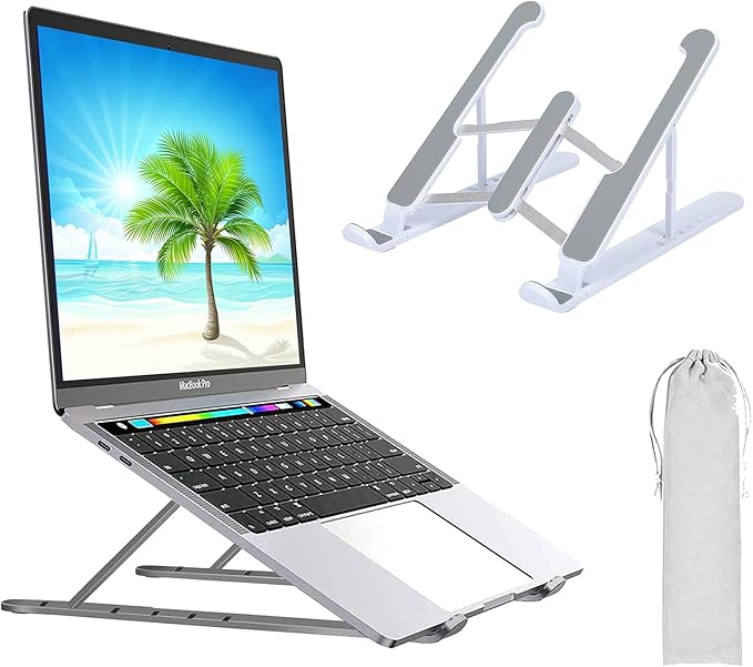 T Legend Laptop Stand for Desk,Very Portable and use Anywhere,Compatible with 9-15 inch Laptops(Plastic-White)