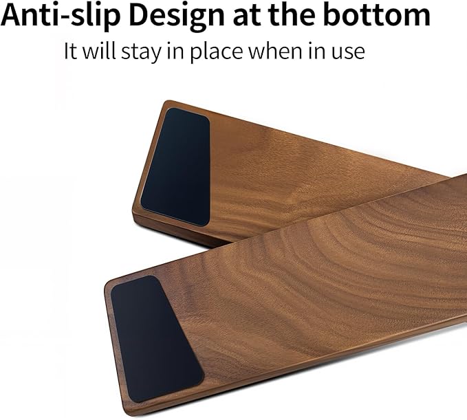 Walnut Wooden Wrist Rest for Mechanical Keyboard, Ergonomic Design for Wrist Pain Relief, Smooth No Odor and Easy to Clean, Support Wrist to Coding Typing and Playing (for 87 Key)