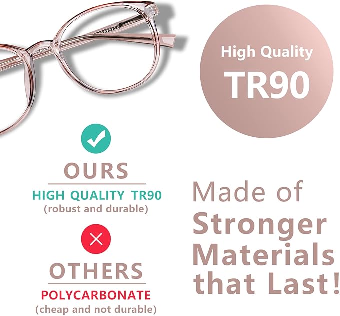 OPTOFENDY Blue Light Glasses for Women, TR90 Fashion Blue Light Blocking Glasses for Computer