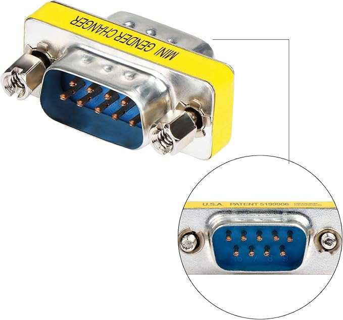 abcGoodefg 9 Pin RS-232 DB9 Male to Male Female to Female Serial Cable Gender Changer Coupler Adapter (10 Pack, DB9 Male to Male)