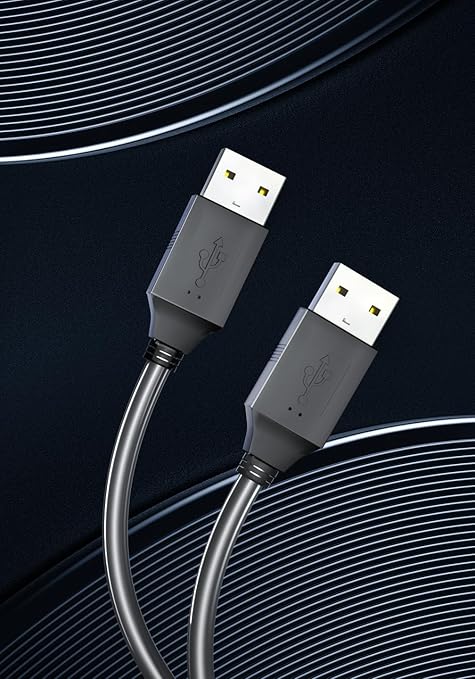 2 Pack 4.3ft/1.3m Type A Male to Type A Male Cable for Laptop Cooling Pads - USB A to USB A Black for Laptop Coolers