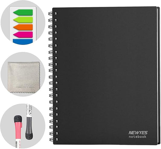 NEWYES Whiteboard Notebook Erasable Meeting Notebook Dry Erase White Board for Meeting, Business, Office, Home (A6)
