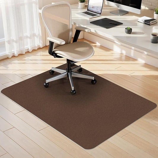 Sycoodeal Office Chair Mat for Hardwood Floor,Slip Resistant Floor Mat for Office Computer Gaming Chair,Heavy Duty Floor Protector for Rolling Chairs,Easy to Clean,Coffee(48"x60")