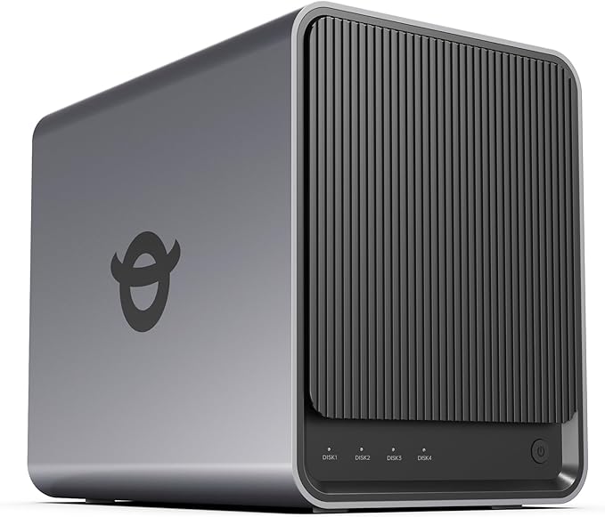 Yxk Zero1 4-Bay Desktop NAS, Intel N100 Quad-Core CPU, User-Friendly Home NAS Storage, Support 120TB (Diskless), 8GB RAM, Remote Access, 2 * 2.5GbE, 4K HDMI, Network Attached Storage