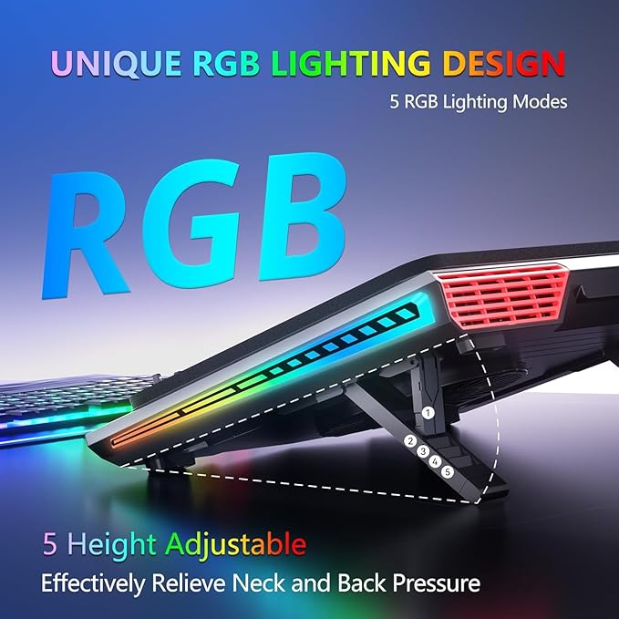 Cooling Pad for Asus ROG M16 M15 Zephyrus Strix G16 G14 G15 G17 TUF Series Gaming Laptop,It is a Heat Dissipation Monster with Powerful Turbo Fan Can Fast Cooling,RGB Light Mode