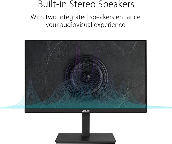 ASUS 27” 1080P Docking Monitor (VA27ECPSN) – Full HD, IPS, 75Hz, Adaptive-Sync, Speakers, Eye Care, Low Blue Light, Flicker Free, RJ45, USB-C, DisplayPort, HDMI, Height Adjustment, VESA Wall Mountable