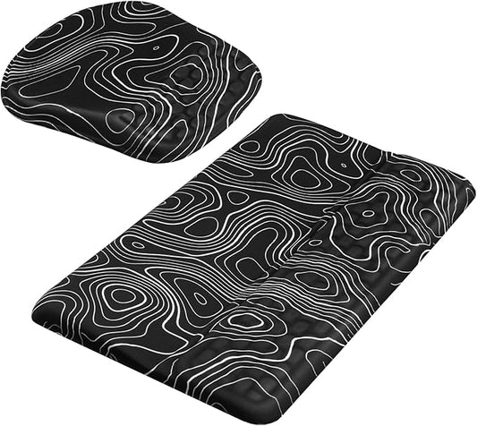 Keyboard Wrist Rest -Ergonomic Mouse Pad- with Carpal Tunnel Pain Relief Massage Bumps and Full Memory Gel Design - Ideal Frequent Computer (Line)