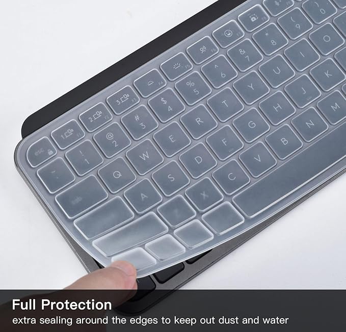 Keyboard Cover for Logitech MX Keys Mini Wireless Illuminated Keyboard, Logitech MX Keys Mini Silicone Keyboard Skin Protector, Clear