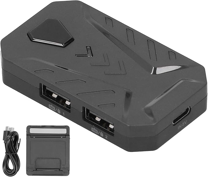 Gaming Keyboard Mouse Converter,USB 2.0 Mobile Gaming Keyboard Mouse Converter Adapter,Bluetooth 4.0,with Adjustable Stand,for Android (Black)