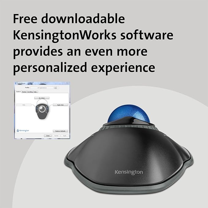 Kensington Orbit Trackball Mouse with Scroll Ring (K72337US), 4 1/2X5 1/2X2"