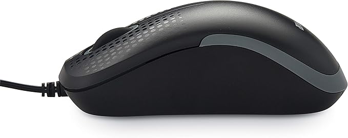 Verbatim USB Silent Corded Optical Mouse - Computer Wired Noiseless and Silent Click Mouse for Mac and PC - Black