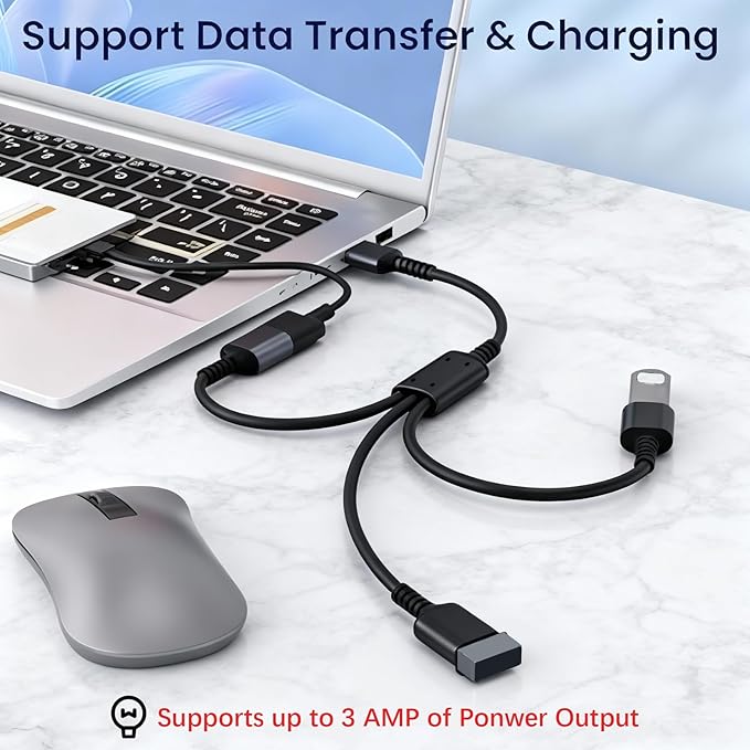 USB Splitter (1Ft),USB Male to 3 Female 1 in 3 Out Y Splitter Charging Cable Portable USB 2.0 Hub for PC Laptop MacBook Keyboard PS5 Flash Drive LED Etc