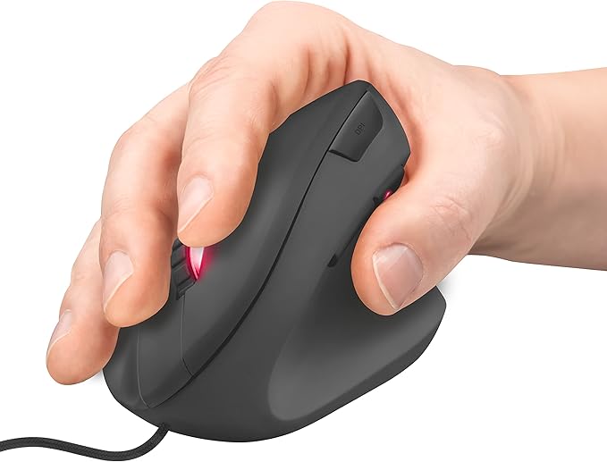 Trust Gaming GXT 144 Rexx Vertical Ergonomic Gaming Mouse, 250-10,000 DPI, 6 Buttons, Black