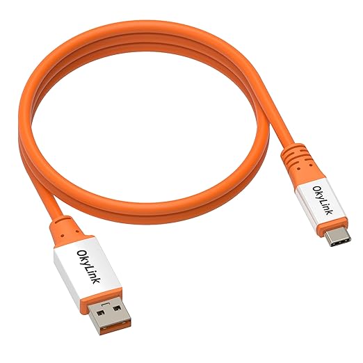 OkyLink 3ft (1M) USB 3.2 Gen 2 Type A to Type C Male to Male Cable - 10Gbps Long Range, Orange