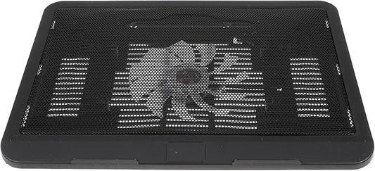 Silent Laptop Cooling Pad with Anti-Slip Fan Cooler and Adjustable Stand for Gaming Notebooks, Black, Suitable for Desktop and Travel Use