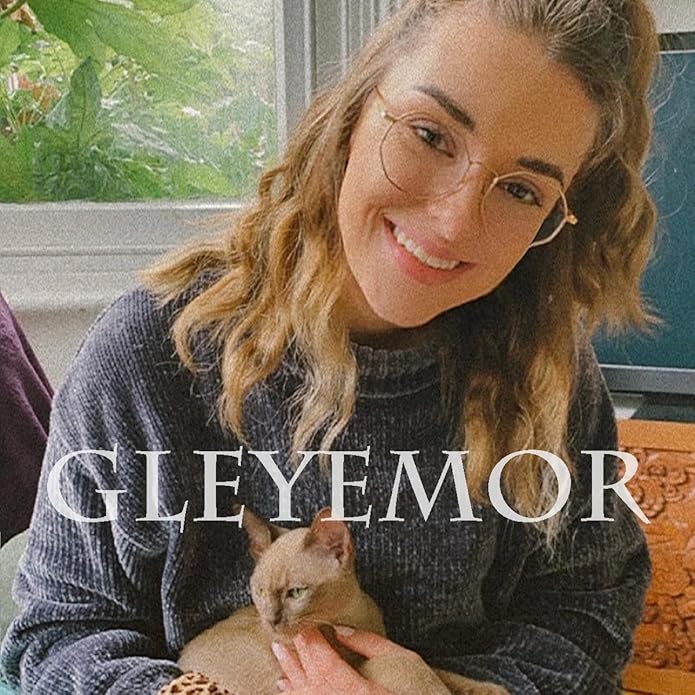 Gleyemor Blue Light Glasses for Women Men Vintage Octagonal Metal Gold Frame Computer Glasses