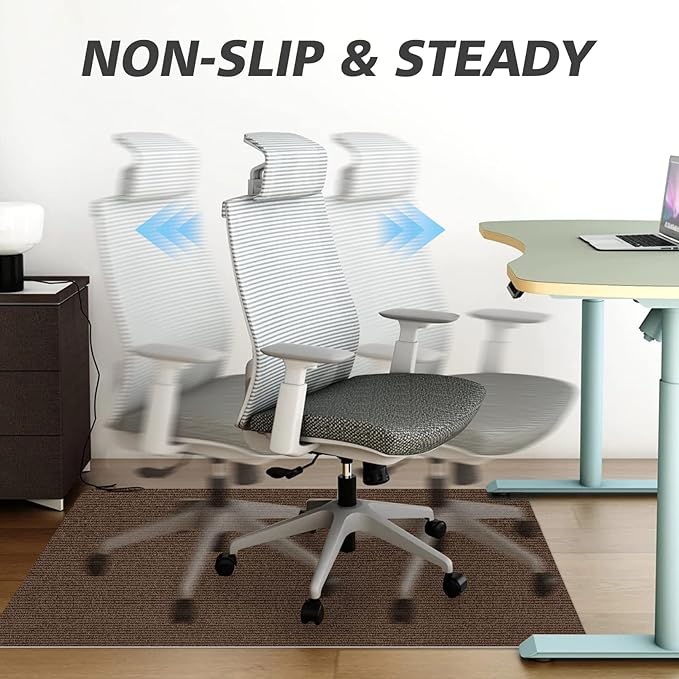 Sycoodeal Office Chair Mat for Hardwood Floor,Office Computer Gaming Chair Mat for Tile Floor,Large Floor Protector Rug,Anti-Slip,Easy to Clean,Coffee(40"x48")