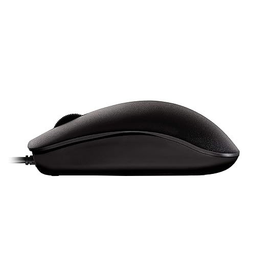 Cherry MC 1000, Wired Office Mouse for PC, Optical Sensor (1,200 dpi), 3 Buttons, Symmetrical Design for Left- and Right-Handed Users, GS Certification, Black