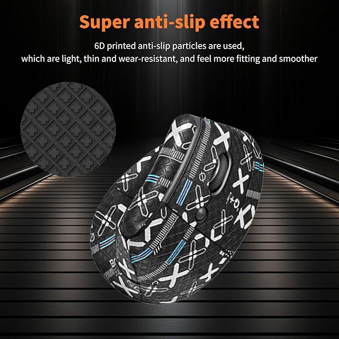Mouse Grip Tape for Logitech Lift, Rounded Curved Edges Mouse Feet Skates,Self-Adhesive PreCut Sweat-Resistant Professional Mice Upgrade Kit(Foot pad + Black Mouse Grip Tape)