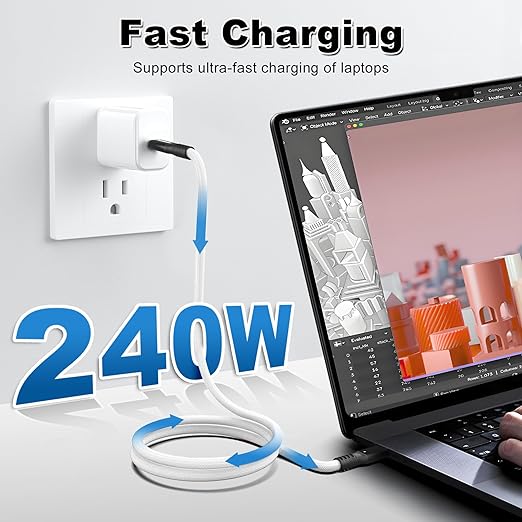 40Gbps Thunderbolt 4 Cable 3.3ft USB C to USB C Cable, 240W(5A) Charging Cord, Braided Type C Cable Compatible for Dual 8K/4K Display, USB5, SSD, eGPU, Mac Studio/mini, iPhone