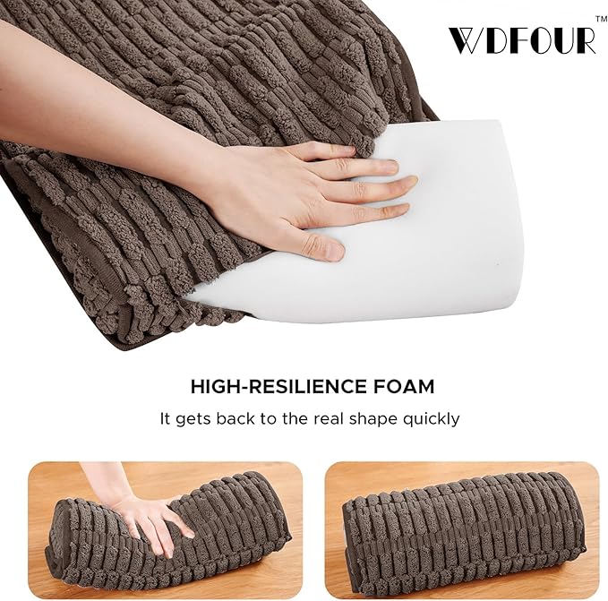 WdFour Headrest Memory Foam Pillow, Support Cushions for Neck, Back or Leg for Sofas, Recliners, Office Chairs, Massage Chairs for Neck Pain Relief and Cervical Support (Brown, 17" Wx2.7 D)