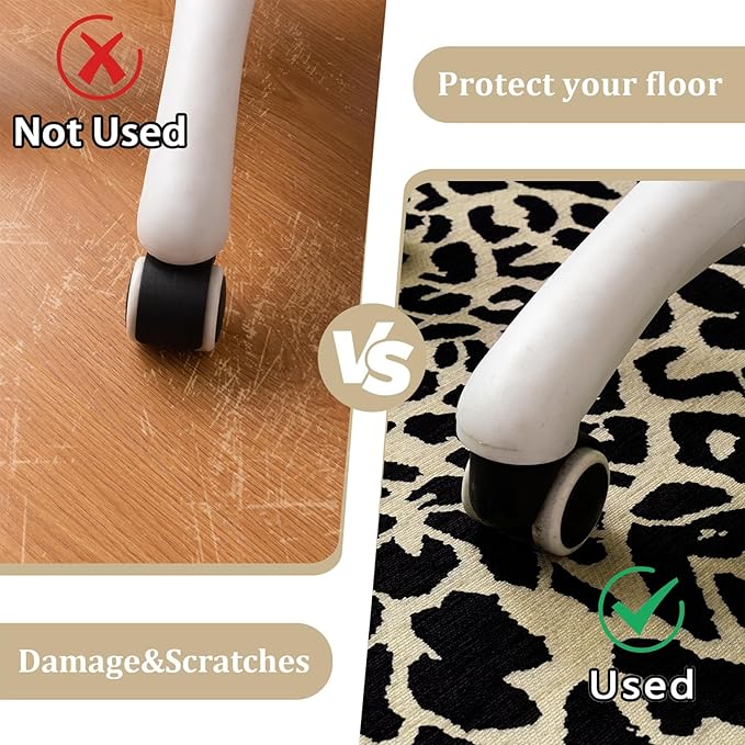 Office Chair Mat for Hardwood Floor, 48"x36" Easy Glide Computer Desk Mat Protector for Rolling Chair Under Desk Rug Nonslip Backing, Machine Wash, (Modern)