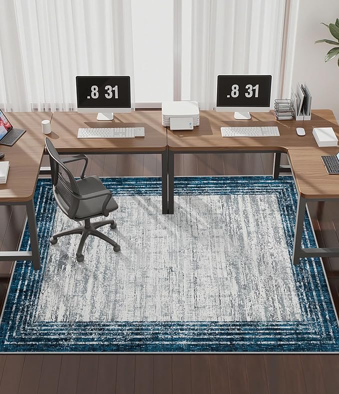 chakme Office Chair Mat for Hardwood Floor, 72"x48" Easy Glide Computer Desk Mat Protector for Rolling Chair Under Desk Rug Nonslip Backing, Machine Wash, (Square)