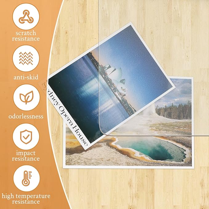 KMAT Office Chair Mat,Easy Glide Hard Wood Tile Floor Mats, Clear Desk Chair Mat for Home Office Rolling Chair,Heavy Duty Floor Protector -Anti-Slip-35 x55 Rectangular